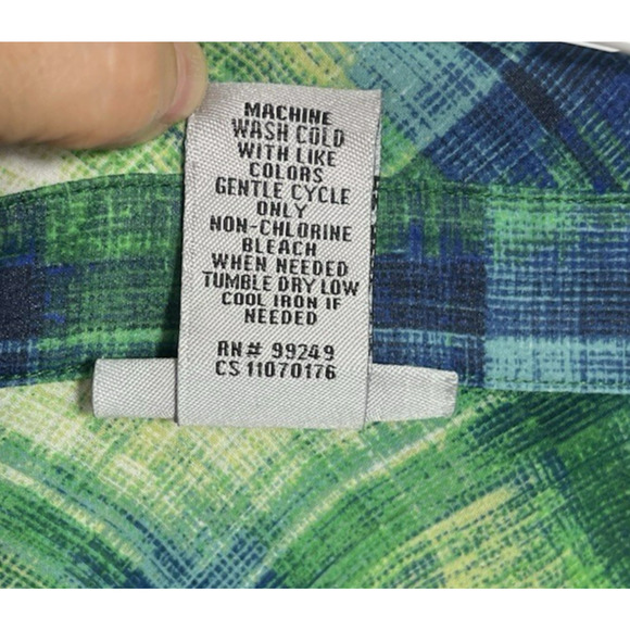 Catherines Featherweight Plaid Tunic Duster Button Front Blue Green Size 3X - Picture 11 of 11